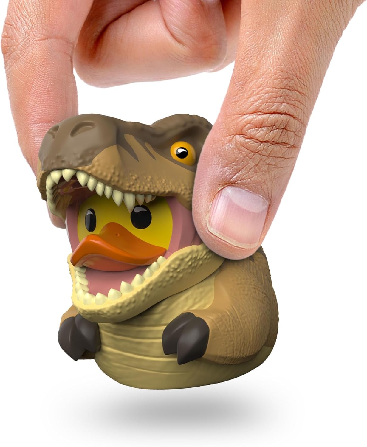 Pato de goma coleccionable disfrazado de T.Rex Jurassic Park - Edición Mini