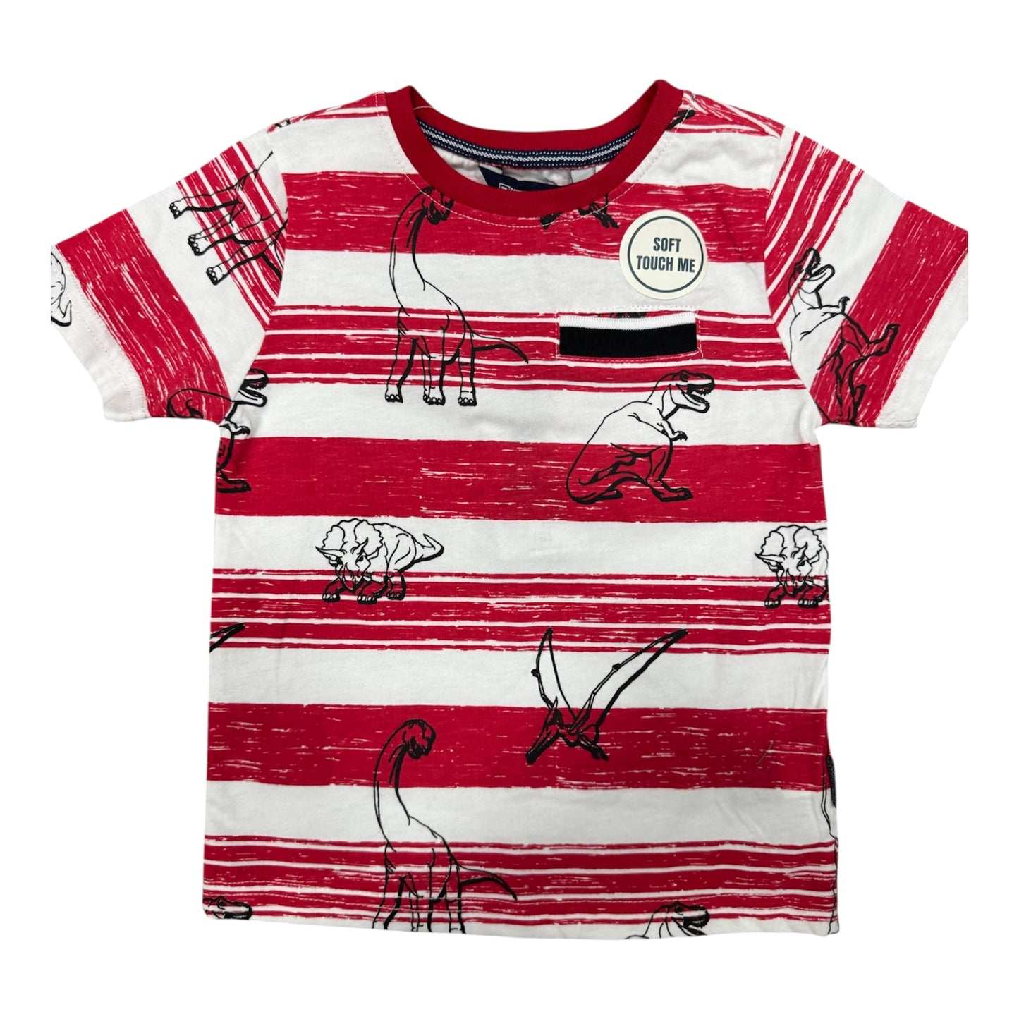 Camiseta roja con blanco de rayas