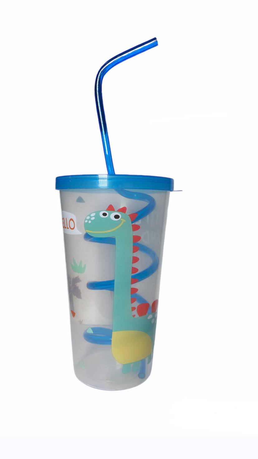 Vaso plástico con pajilla variado