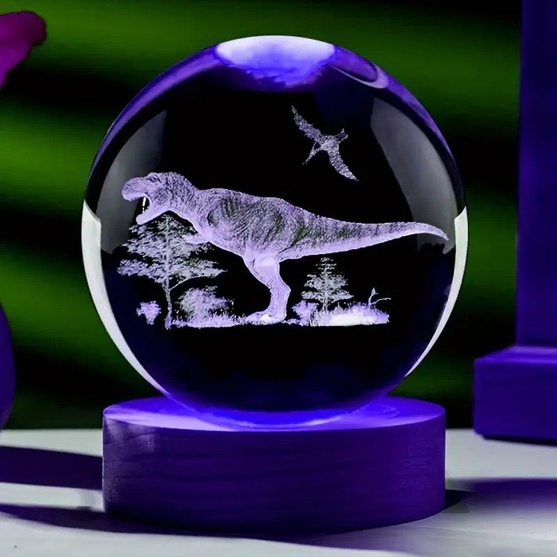 Adorno con luz dinosaurio