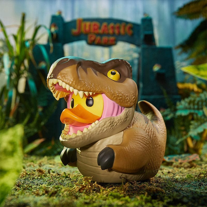 Pato de goma coleccionable disfrazado de T.Rex Jurassic Park - Edición Mini