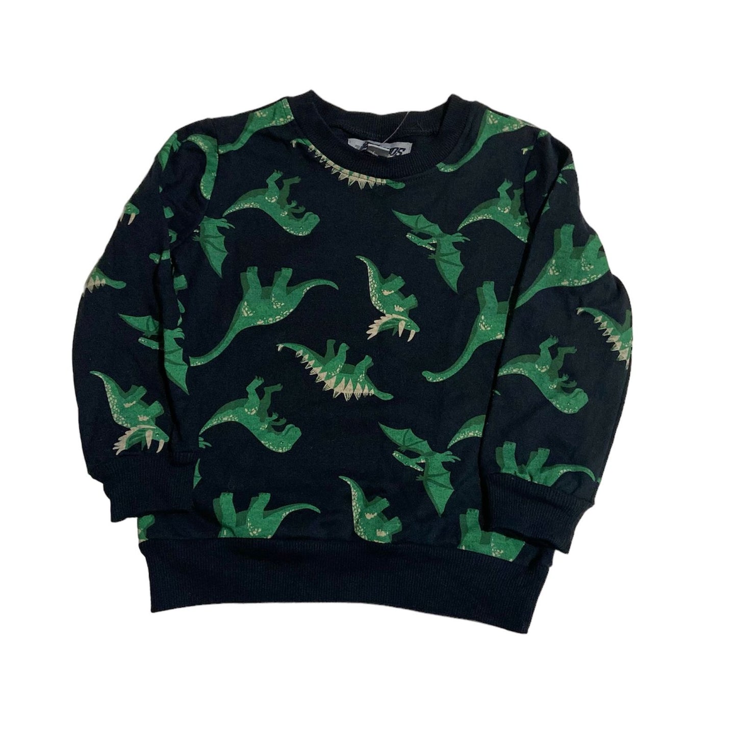 Abrigo negro con dinos verdes
