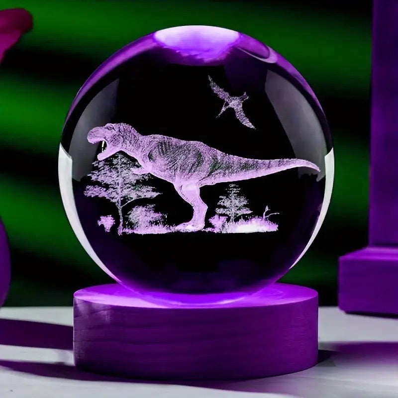 Adorno con luz dinosaurio