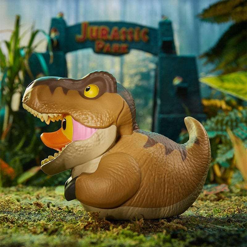Pato de goma coleccionable disfrazado de T.Rex Jurassic Park - Edición Mini