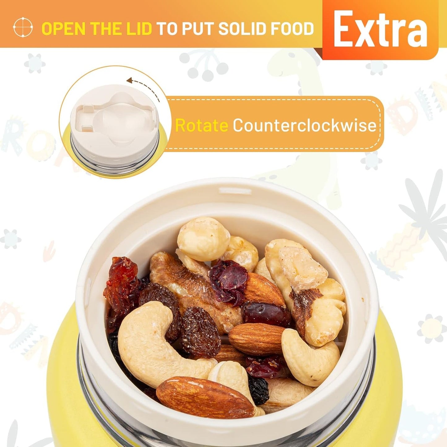 Termo amarillo dinosaurios 17 onzas