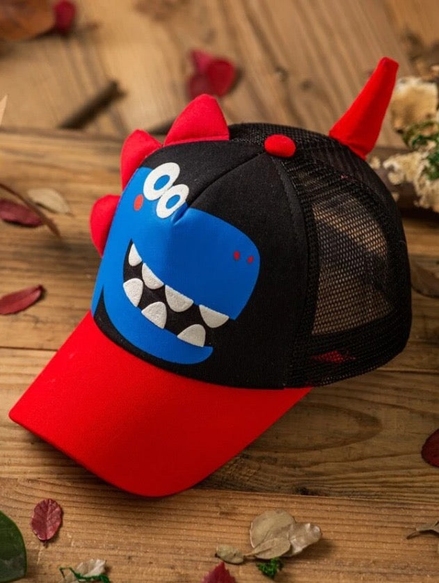 Gorra negra con rojo Dinosaurio 3-8 años