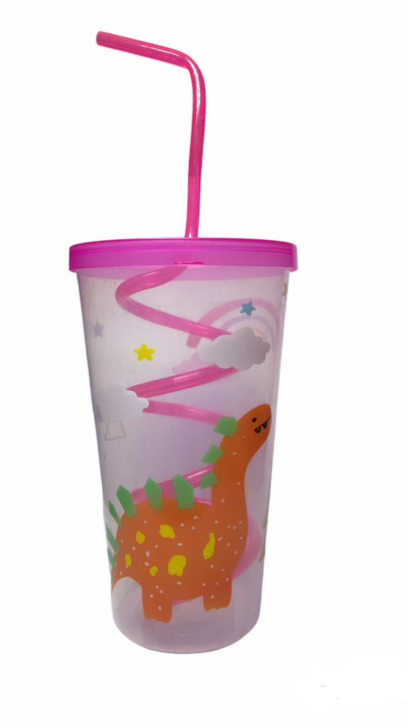 Vaso plástico con pajilla variado