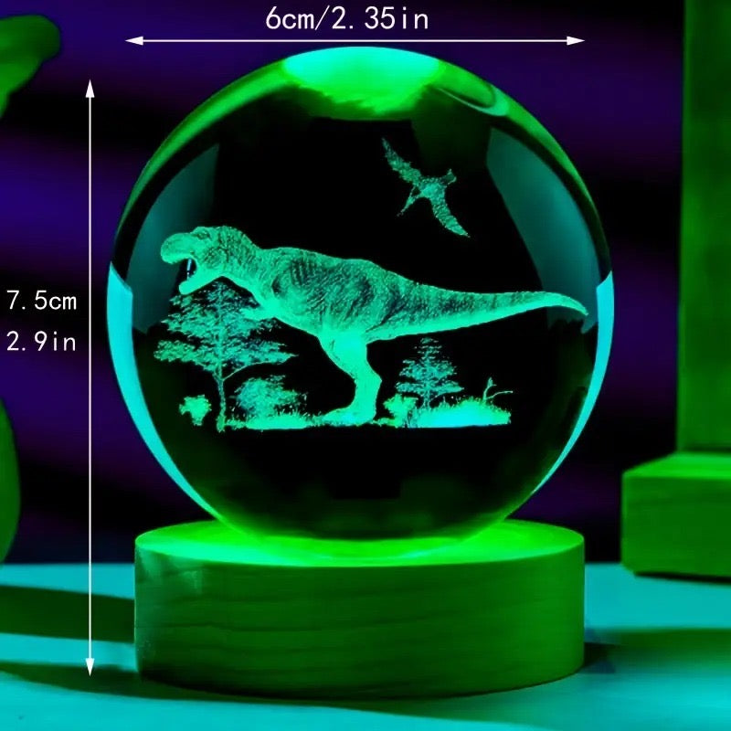 Adorno con luz dinosaurio
