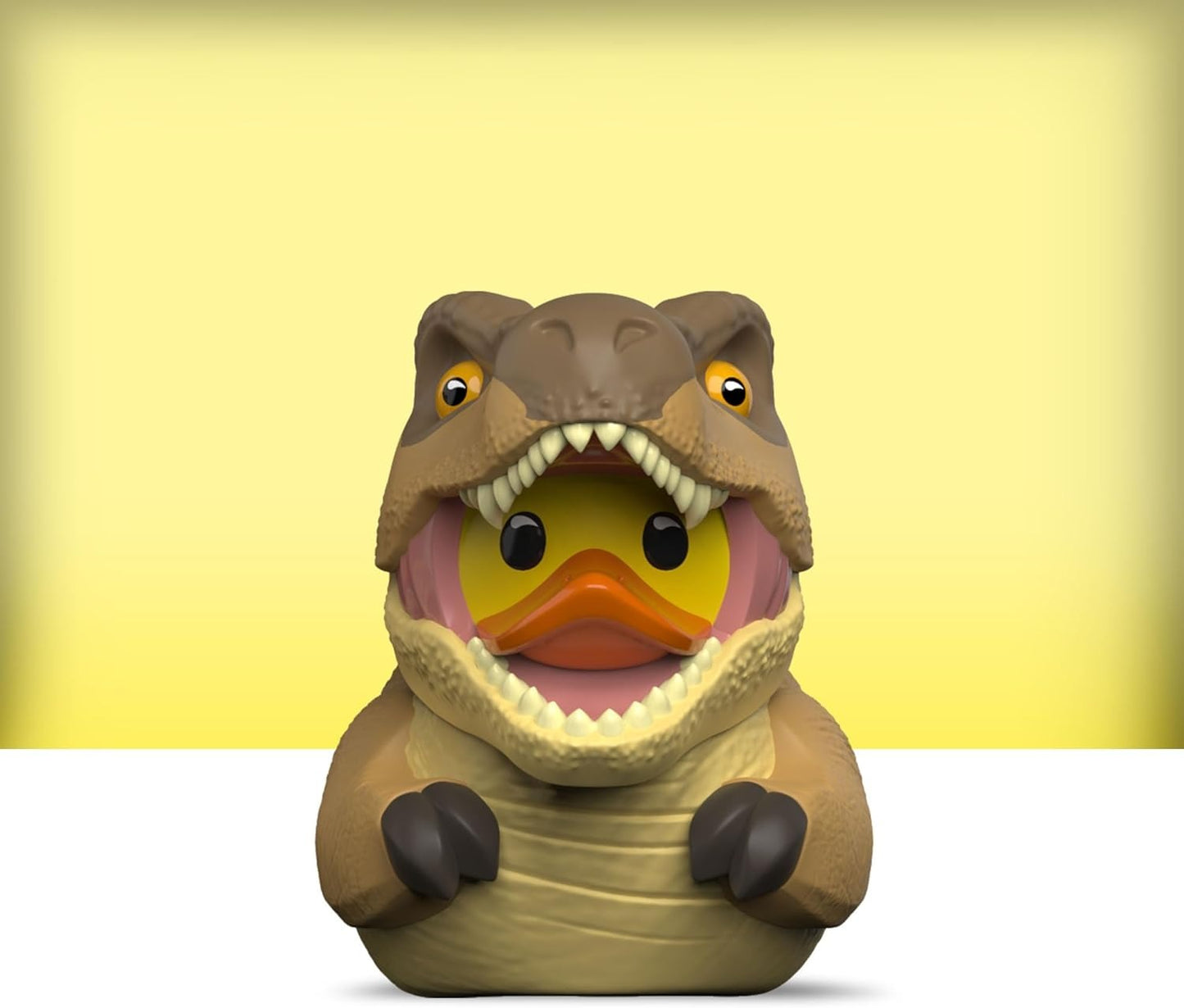 Pato de goma coleccionable disfrazado de T.Rex Jurassic Park - Edición Mini