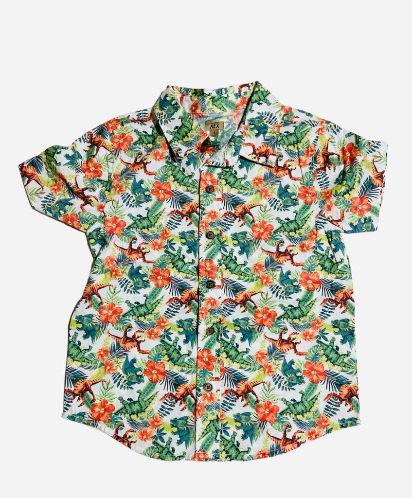 Camisa dinos hawaiana de botones
