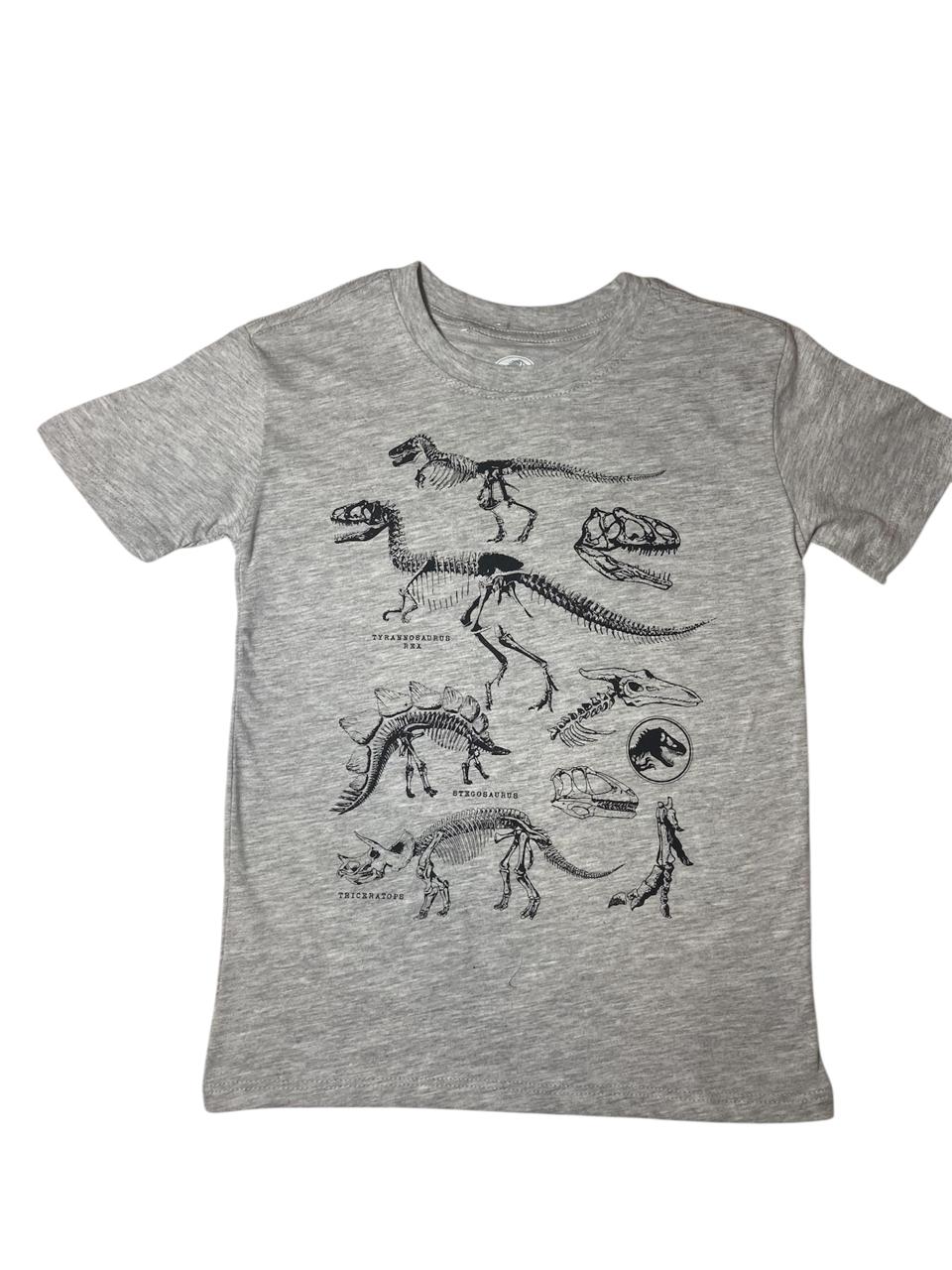 Camiseta Gris Jurassic Park Fósiles