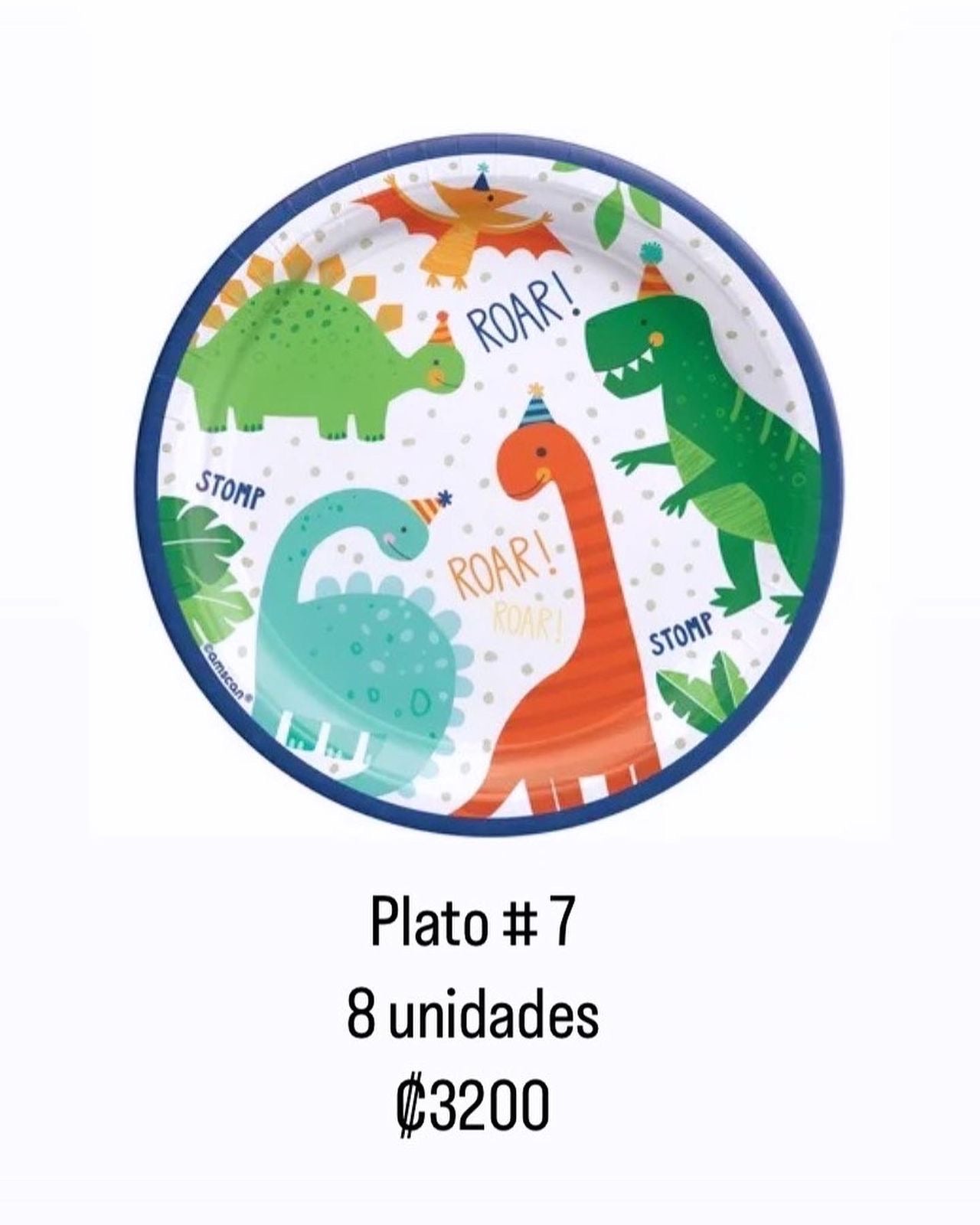 Plato desechable happy Dino