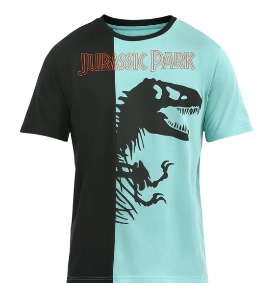 Camiseta Negra Turquesa Adulto Jurassic Park