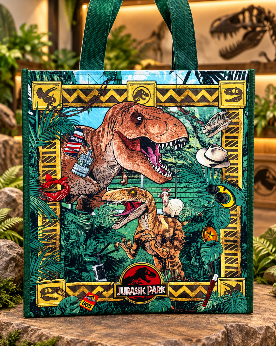 Bolsa reutilizable Jurassic World Verde