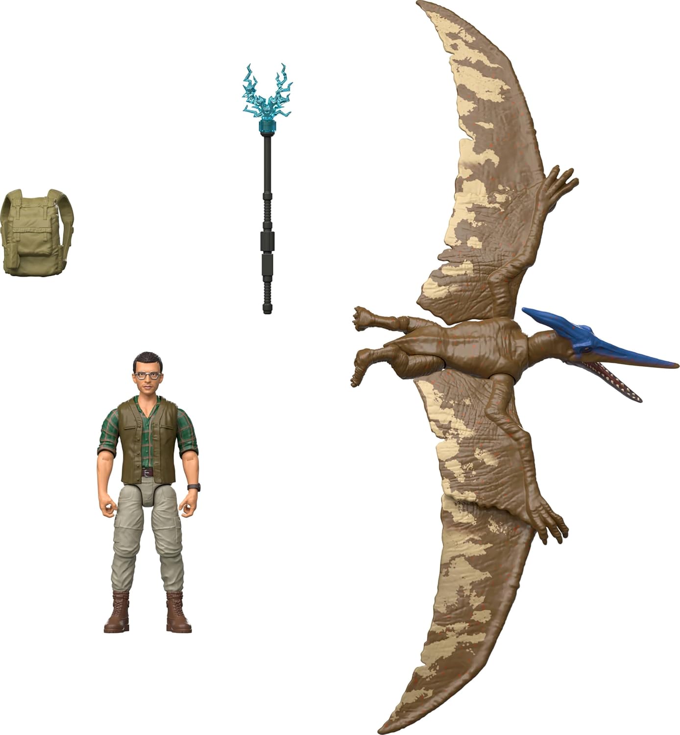 Set Dr. Henry Loomis y Pteranodon Jurassic World Rebirth