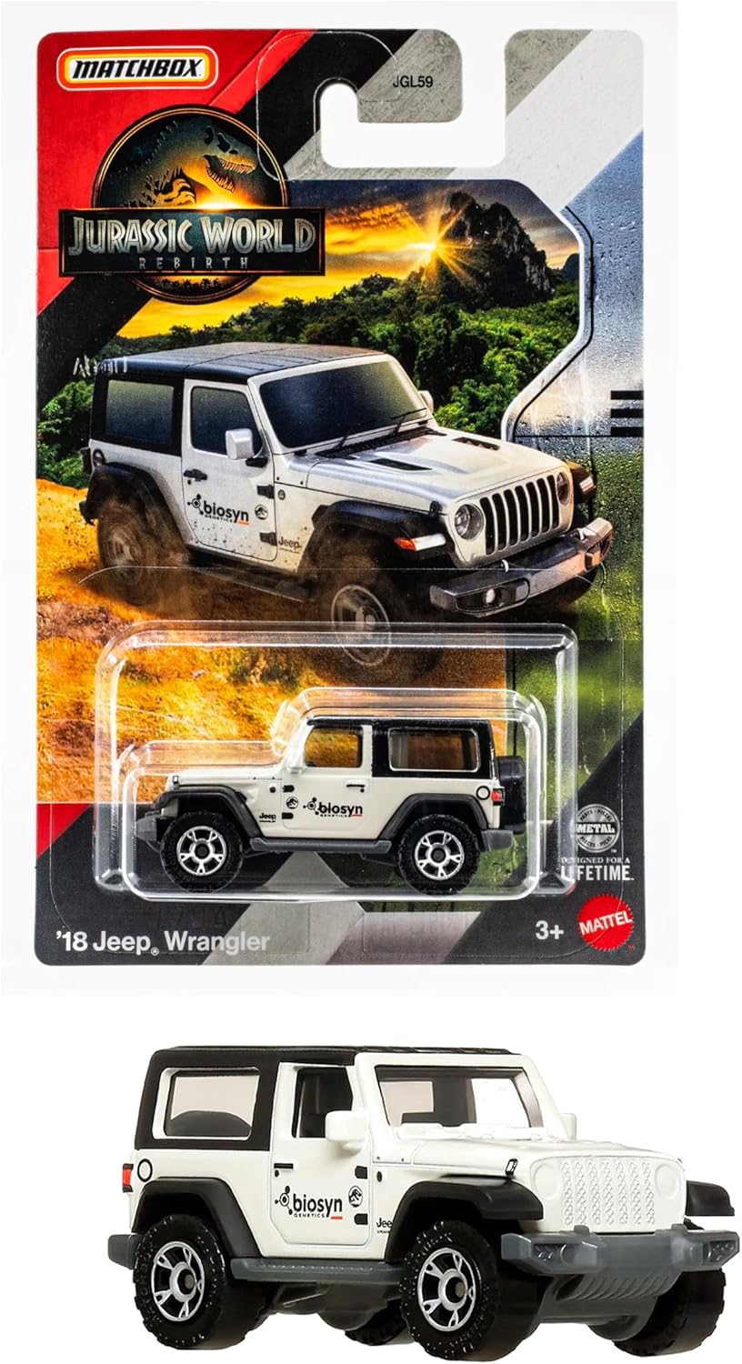 Carrito Matchbox Jurassic Jeep Wrangler Jurassic World Rebirth