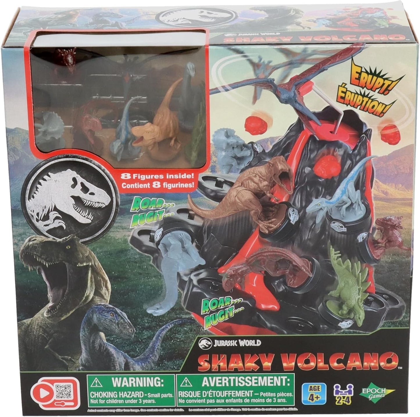 Jurassic World Shaky Volcano - Juego de dinosaurios de mesa lleno de acción
