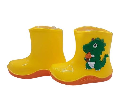 Botas amarillas Dino verde