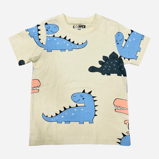 Camiseta Crema Dinos Celestes