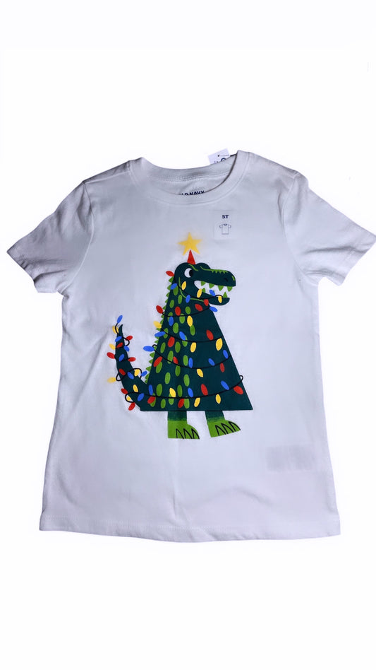 Camiseta blanca Rex Navidad manga corta