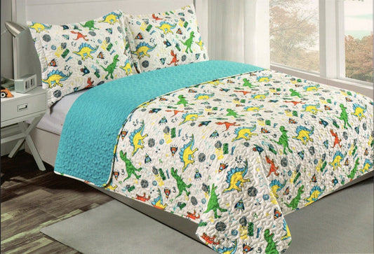 Edredón Dinosaurios reversible individual
