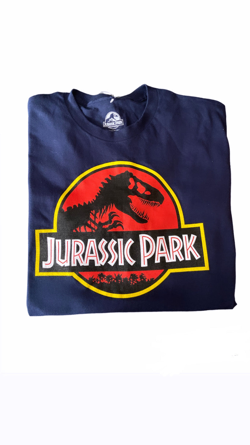 Camiseta Jurassic Park Azul Adulto