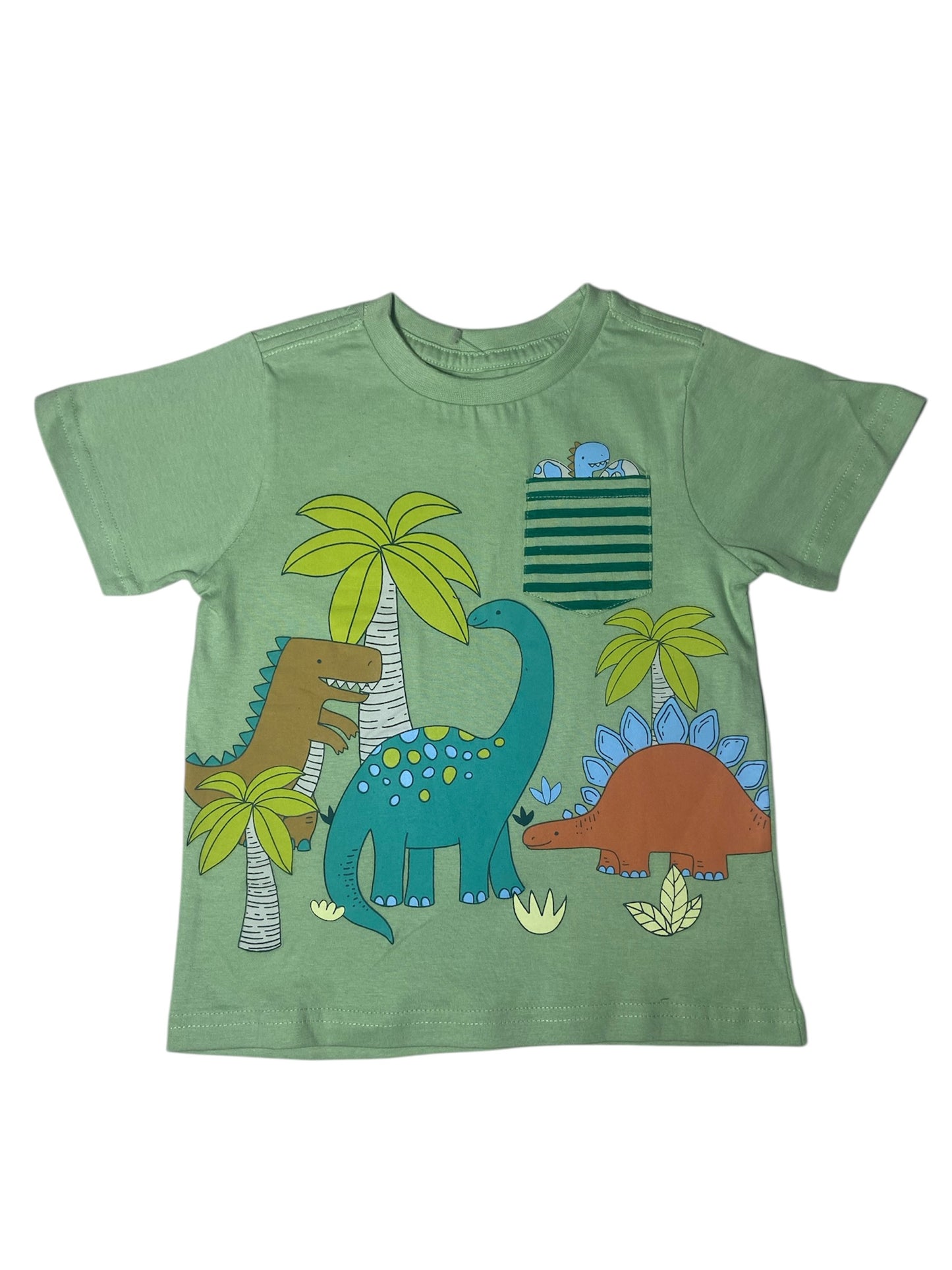 Camiseta verde agua bolsillo de rayas