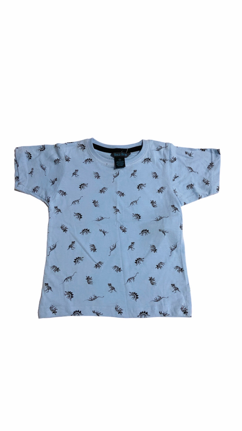 Camiseta Celeste Dinos Esqueletos