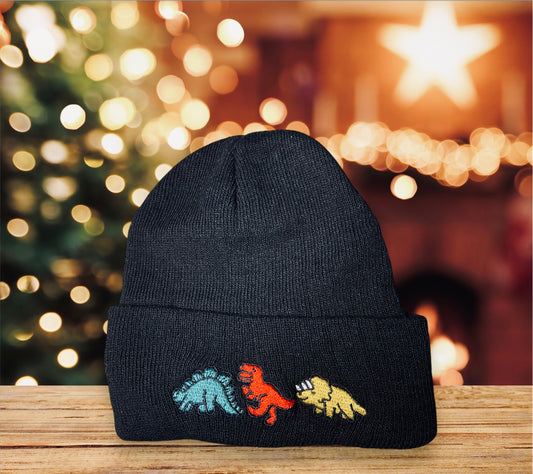 Gorro negro 3 dinos 1-3 años