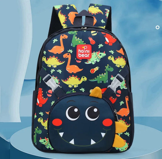 Bolso Salveque preescolar dinosaurio azul 34x27 cm