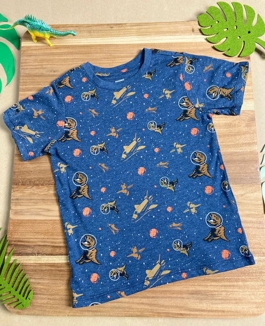 Camiseta azul Dino astronauta