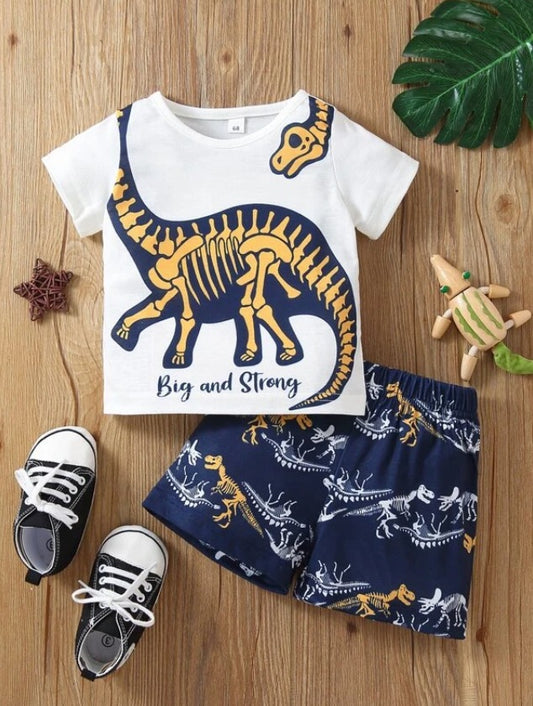 Set camisa y short azul y blanco