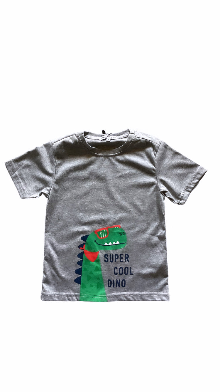 Camiseta gris dino súper cool talla 4