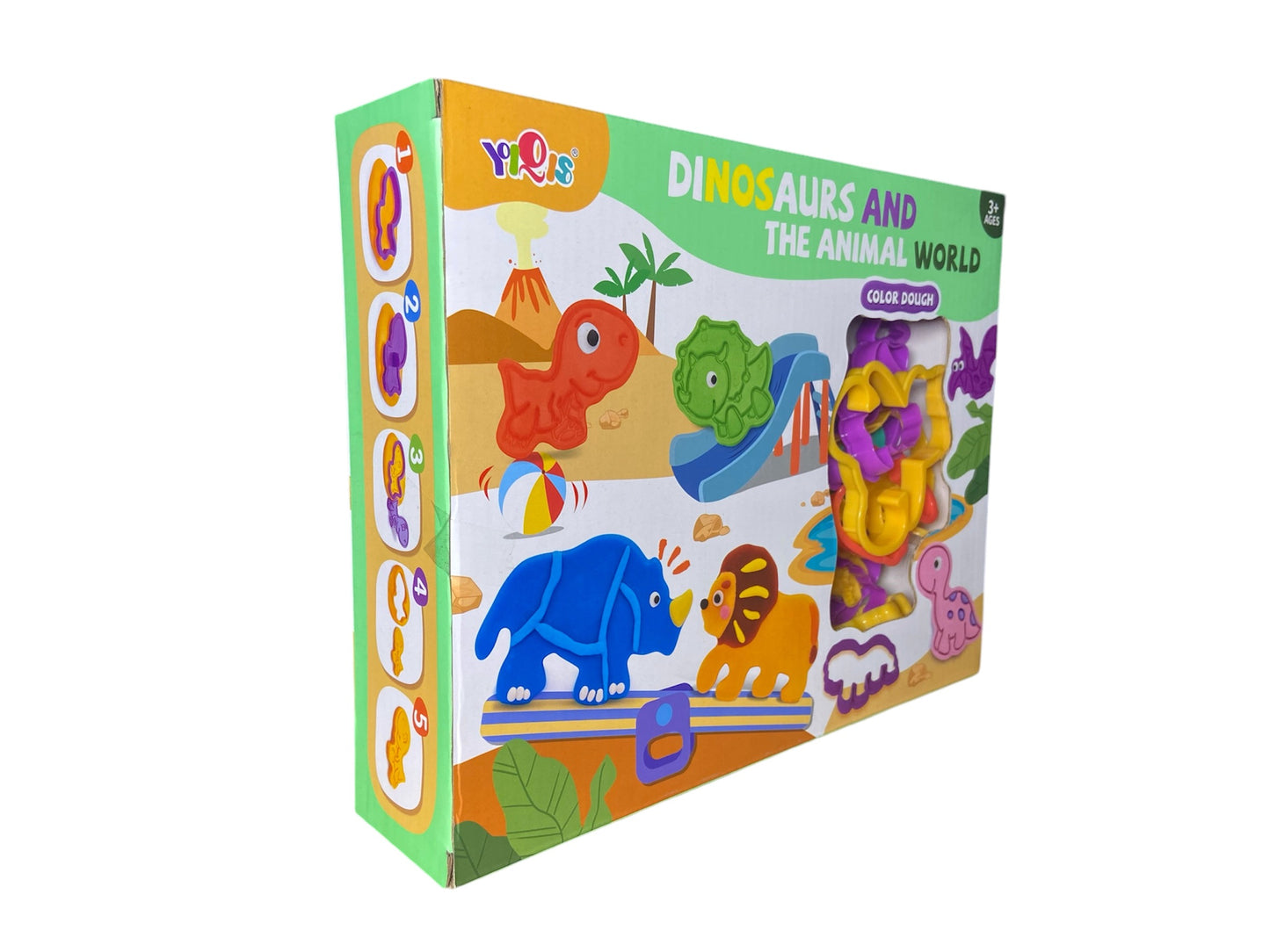 Juego de plasticina y moldes de dinosaurios