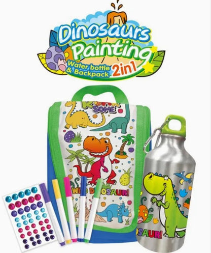 Set botella y Lonchera para decorar tu dinosaurio