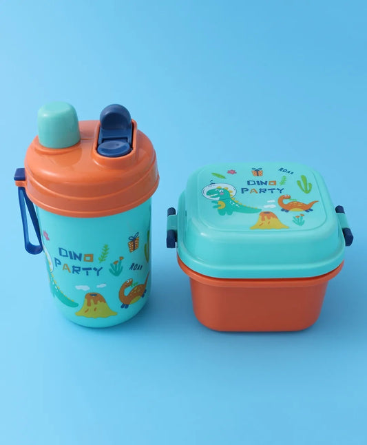 Set lunch box naranja y celeste