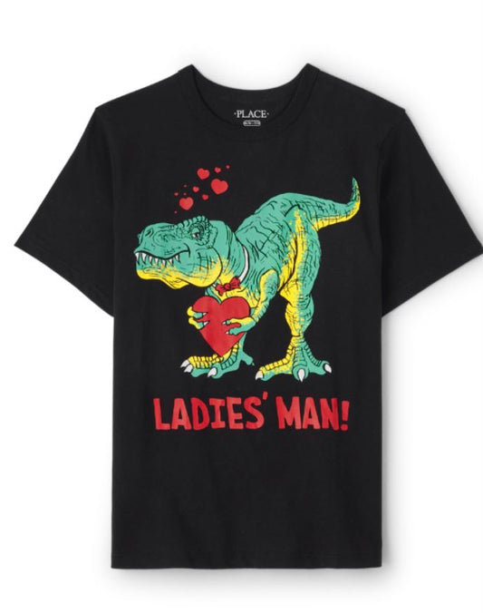 Camiseta negra Dino enamorado