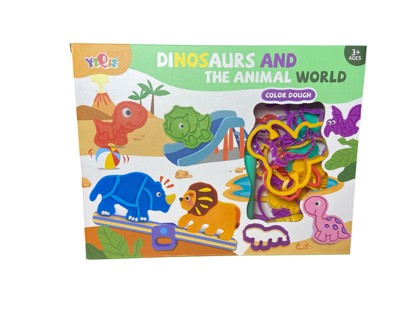 Juego de plasticina y moldes de dinosaurios