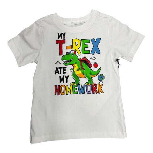 Camiseta blanca T Rex se comió mi tarea