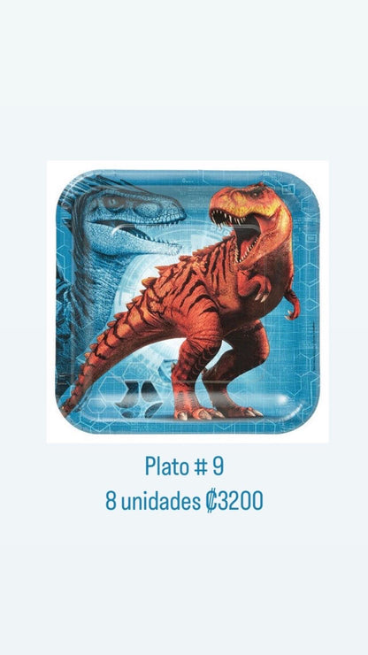 Plato cartón #9 Jurassic World