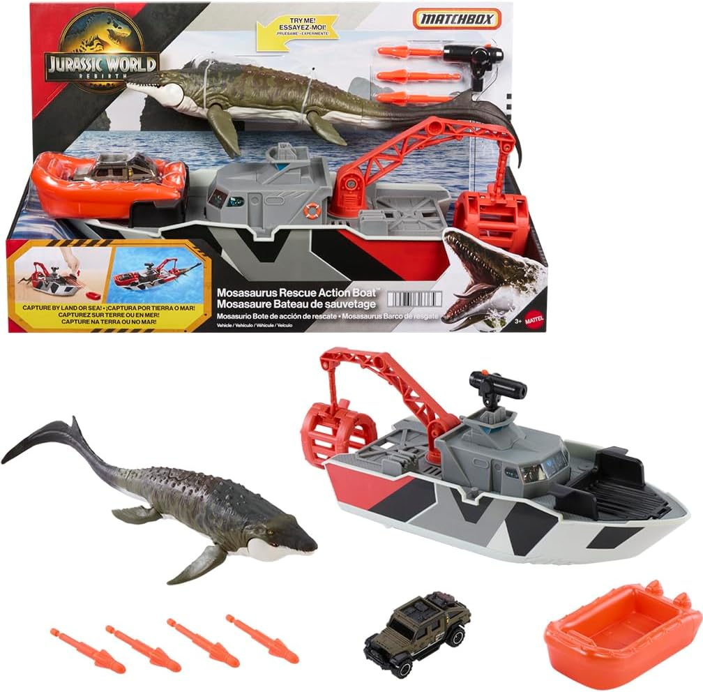 Bote Accion de Rescate Mosasaurus Matchbox