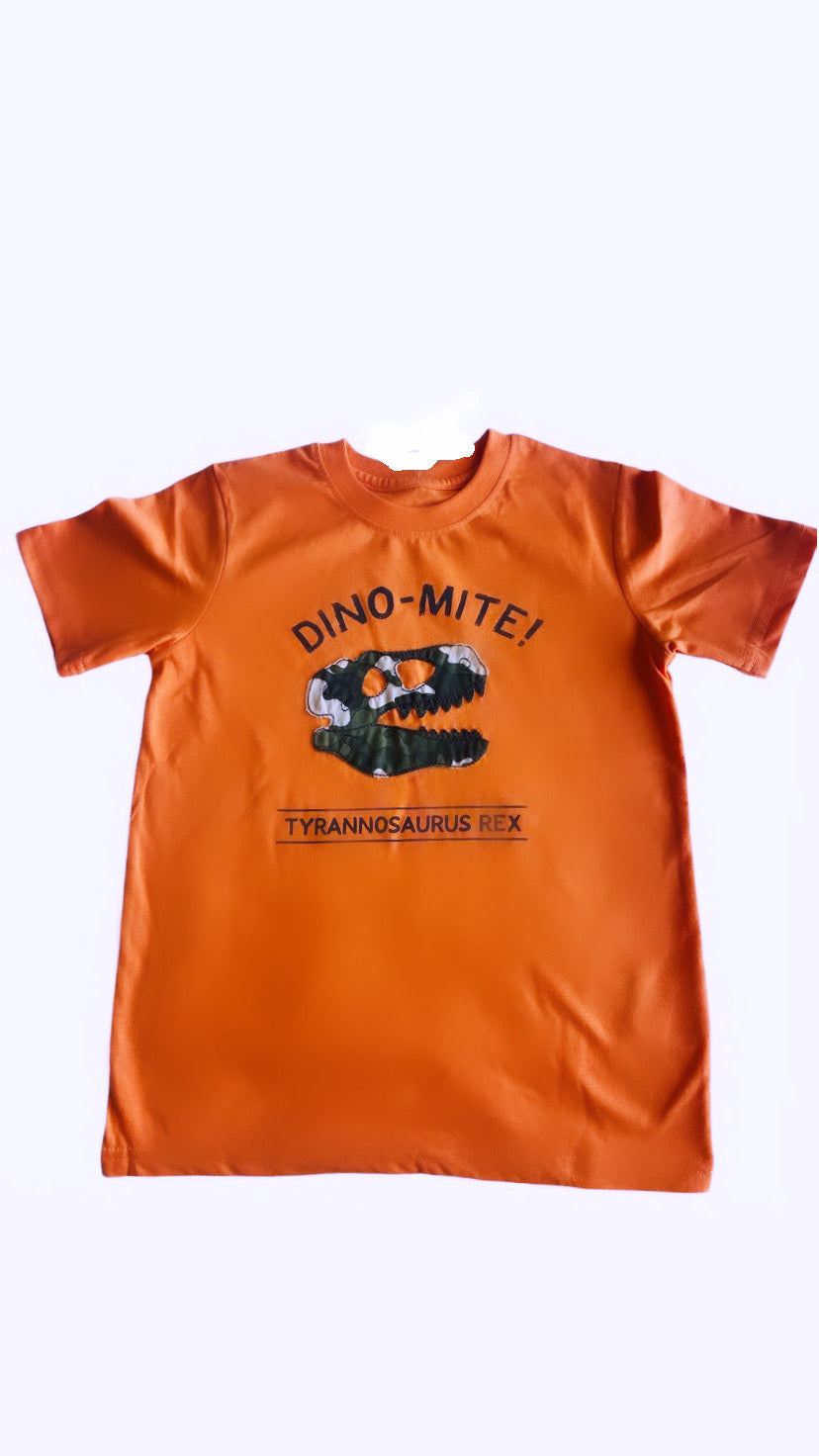 Camiseta naranja Dino mite