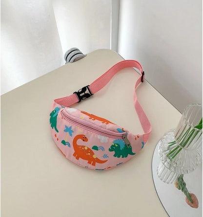 Bolso cintura canguro dinosaurio rosado