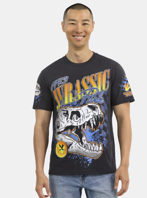 Camiseta Adulto Negra Jurassic Park 1993