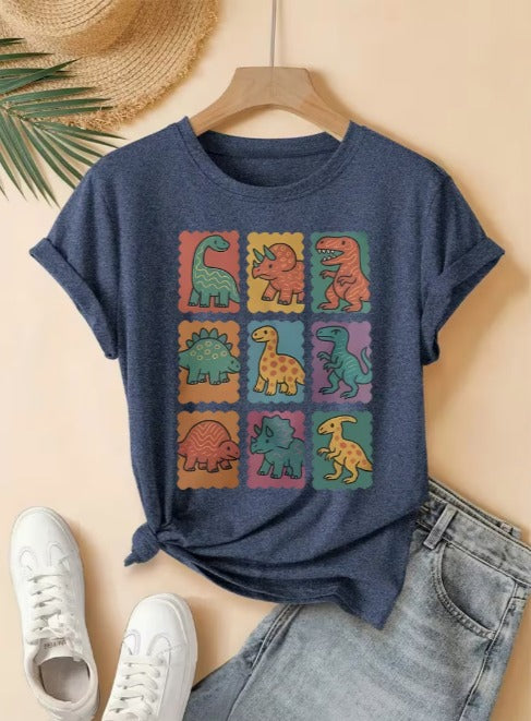 Camiseta Adulto Azul 9 Dinos