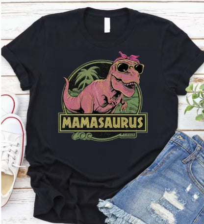 Camiseta Negra Adulto mamasaurus
