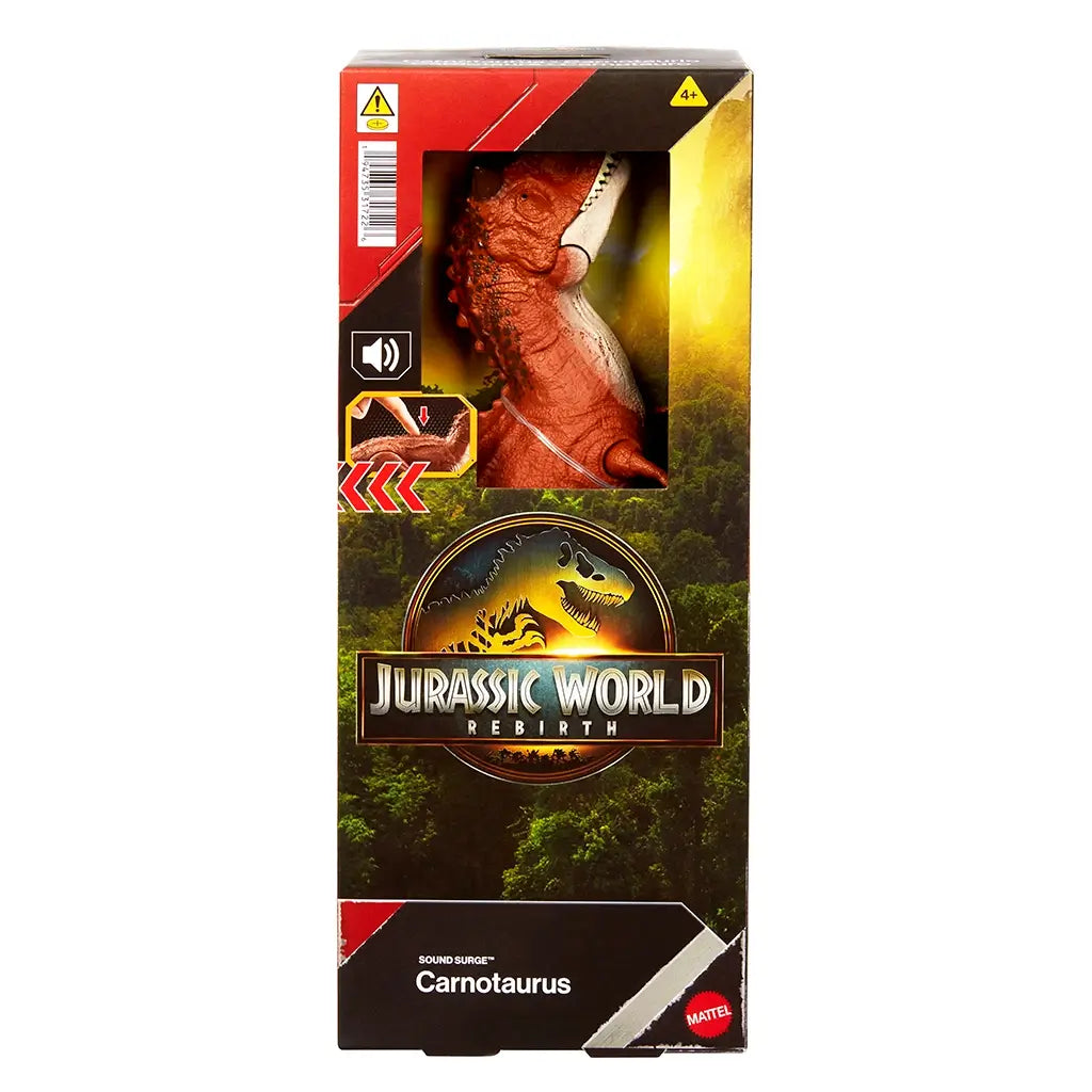 Carnotaurus Jurassic World Rebirth con sonido 30 cm
