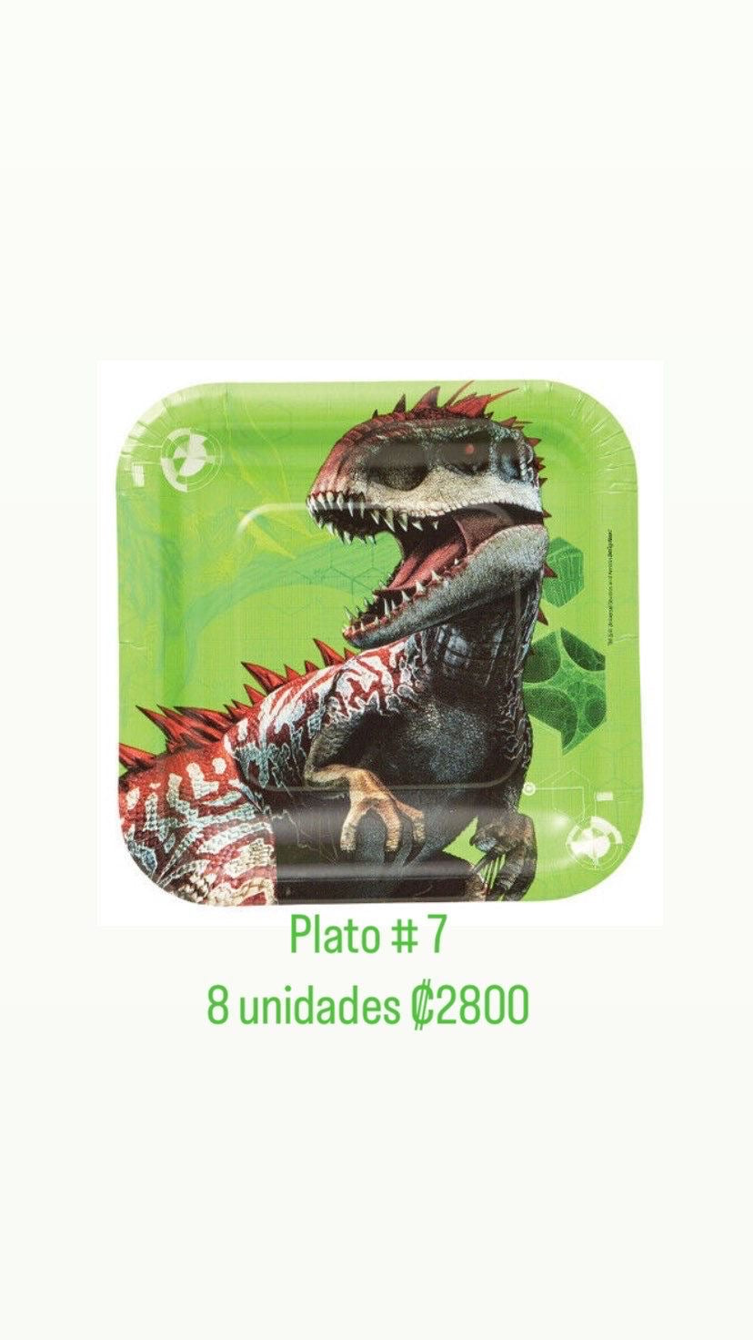 Plato Cartón #7 Jurassic World