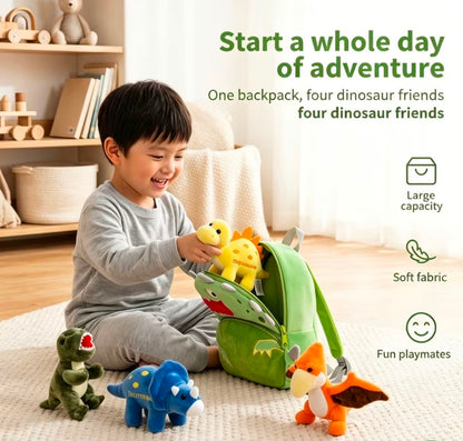 Bolso de dinosaurio con peluches