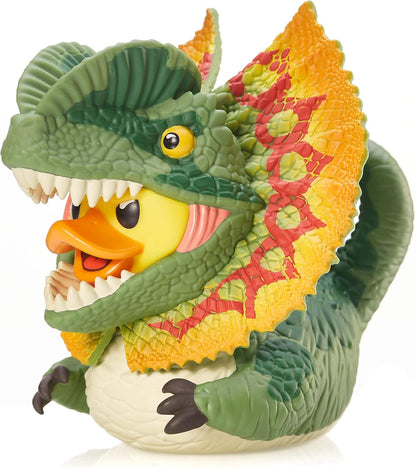 Pato de goma coleccionable disfrazado de Dilophosaurus Jurassic Park - Edición Mini
